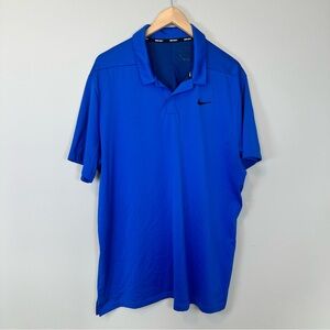 Nike Golf Dri-fit Men's Polo Shirt Royal Blue With Black Speckle Outdoor Cooling